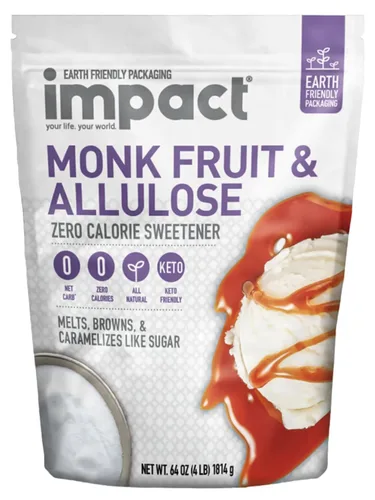 Miniatura 7 de Impact - Edulcorante de fruta de monje y alulosa, sustituto de azúcar mezclado cristalizado - Cero calorías, bajo en carbohidratos, esencial