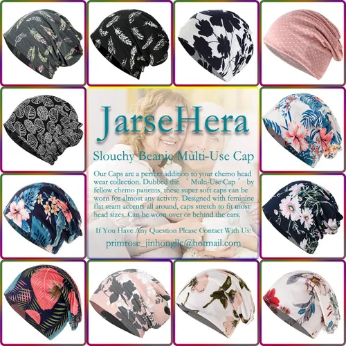 Miniatura 6 de JarseHera Gorro holgado de mujer con encaje de algodón, gorros para quimioterapia, gorros para el cáncer, turbante