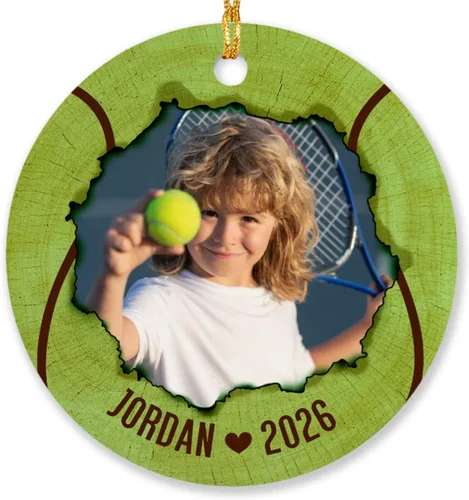 Miniatura 11 de Adorno de Navidad con foto de béisbol para niños y niñas, adorno personalizado con imagen de jugador de béisbol, árbol de Navidad, adorno de béisbol