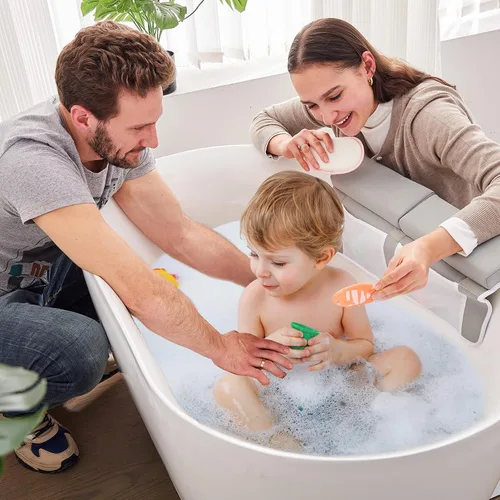 Miniatura 3 de Juego de almohadillas de baño para rodillas y codos, gruesa y suave de secado rápido para el baño del bebé, espuma viscoelástica con organizador