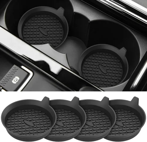ME.FAN Posavasos para Portavasos de Coche [Paquete de 4] Alfombrillas de Silicona para Tazas, Accesorios Interiores Universales Antideslizantes