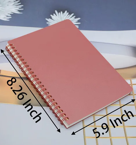 Miniatura 2 de Yansanido - 4 cuadernos en espiral de 4 colores, tamaño A5, con tapa dura gruesa de plástico, 7 mm de rayas universitarias, papel de 80 hojas