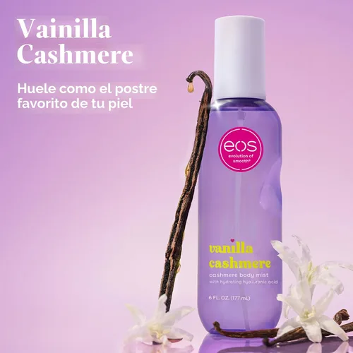 Miniatura 2 de eos Rocío corporal de cachemira, cachemira de vainilla, almizcle suave, caramelo acogedor, niebla para el cabello, spray corporal hidratante
