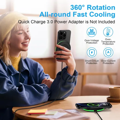 Miniatura 5 de Cargador inalámbrico para Samsung Galaxy S26 Ultra/S25 Ultra/S25 Plus/Z Fold7/Flip7/S24FE/S23Ultra/S22/S21,15W Cargador Android Estación de carga