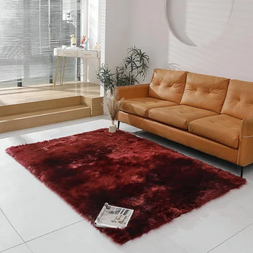 Miniatura 51 de linmopm Alfombra de piel sintética de pelo lanudo esponjoso negro de 2x6 pies para dormitorio, cabecera de la cama, suelo, sala de estar, cojín