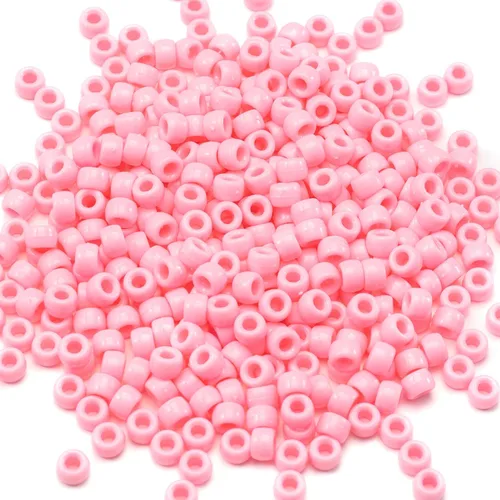 Miniatura 14 de 1000 piezas de cuentas de pony acrílicas de un solo color de 6 x 9 mm a granel para hacer joyas, aretes, trenzado de cabello Azul Oscuro