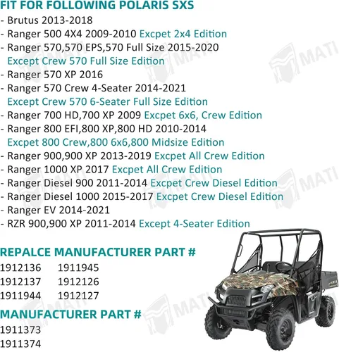 Miniatura 2 de Conjunto de Pinza de Freno Trasera Izquierda y Derecha para Polaris Ranger Crew 570/570-4 Ranger 570 800/800 XP/800 HD Ranger 900/900 XP Ranger 900