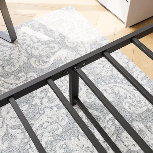 Miniatura 5 de Majnesvon Base de cama de plataforma de metal, base de cama de metal con cabecera y estribo, base de colchón, no necesita somier, fácil montaje