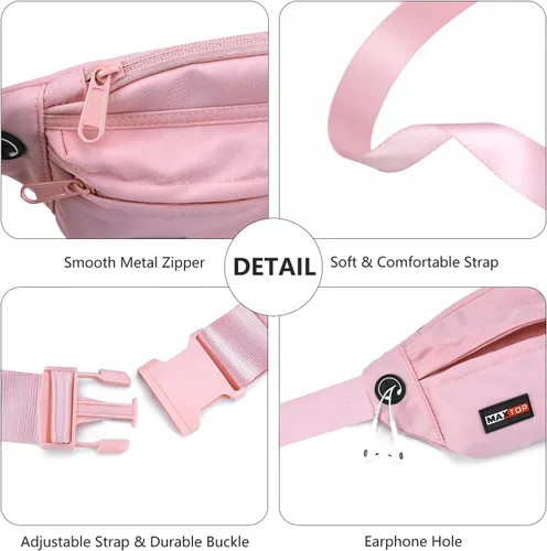Miniatura 5 de MAXTOP Lrage - Riñonera cruzada para mujeres y hombres, unisex, resistente al agua, para entrenamiento, correr, senderismo, viajes, Rosado
