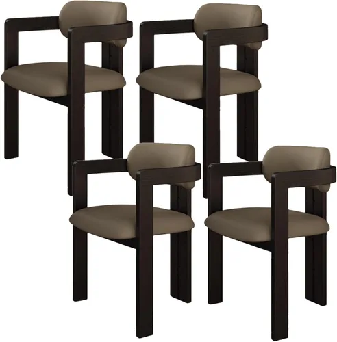 Miniatura 24 de Juego de sillas de comedor de madera, sillas de comedor modernas, silla de cocina tapizada, silla auxiliar de granja con brazos, para sala de estar