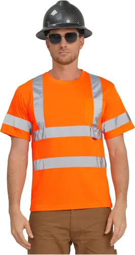 Miniatura 4 de AYKRM Hi Vis - Camiseta de seguridad reflectante ANSI Clase 3 de alta visibilidad (XS-6XL)