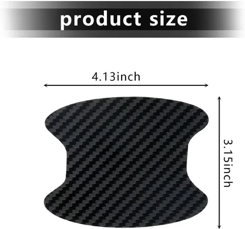 Miniatura 2 de UGSHY Paquete de 4 protectores de fibra de carbono antiarañazos para puerta de automóvil, película protectora para manija de puerta de automóvil