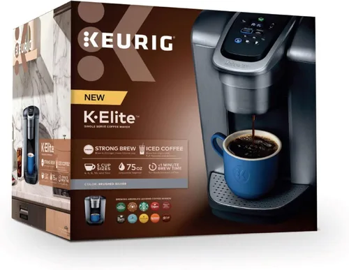 Miniatura 13 de Keurig K-Elite - Cafetera de cápsulas K-Cup de una sola porción, con control de fuerza y temperatura, capacidad de café helado, tamaño de Brushed