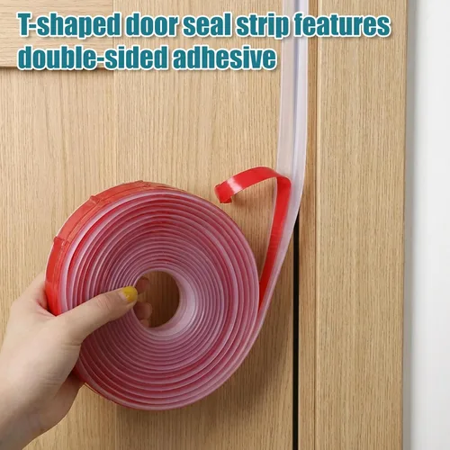 Miniatura 4 de Tapón de puerta en forma de T de 1.37 pulgadas x 40 pies, tira de sellado de silicona para huecos de ventanas, burlete para ducha, cinta de sellado