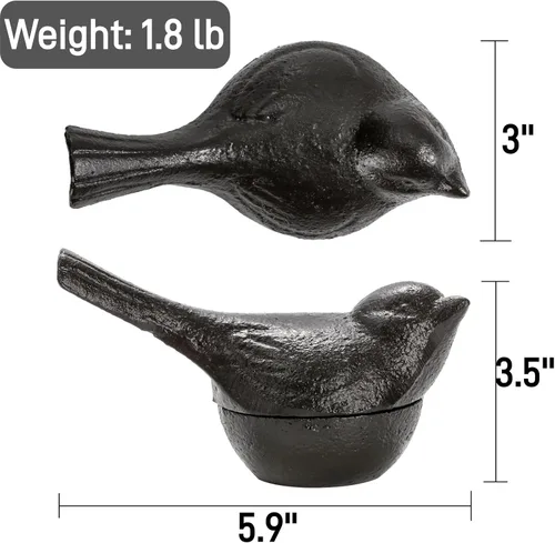 Miniatura 2 de Pumtus Ocultador de llaves de hierro fundido, soporte para llaves de pájaros, adorno de estatuas de jardín pequeñas para exteriores, figura
