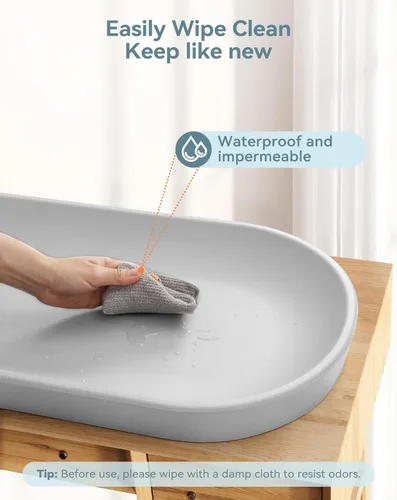 Miniatura 3 de COMOMY Almohadilla Cambiadora para Cuna - Almohadilla Cambiadora Limpiable con Cinturón de Sujeción, Impermeable, Suave, Liviana y Portátil, Fácil