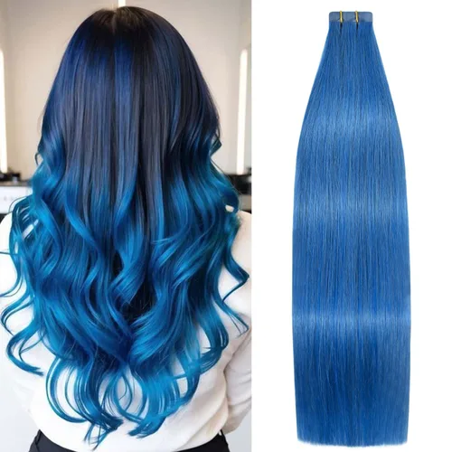 Miniatura 37 de Extensiones de cabello humano adhesivas, sedosas y lacias, 100% Remy, color marrón oscuro, para mujeres, 20 unidades por paquete