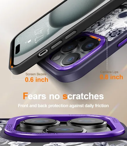 Miniatura 499 de Goodon para iPhone 15 Pro Max con protector de pantalla de privacidad, compatible con Magsafe, funda translúcida mate a prueba de golpes - Linda