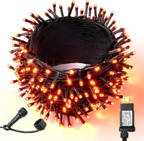 Miniatura 12 de WBao - Cadena de luces LED para Halloween de 300 luces, 108 pies, luces LED súper brillantes con certificación UL, 8 modos de iluminación