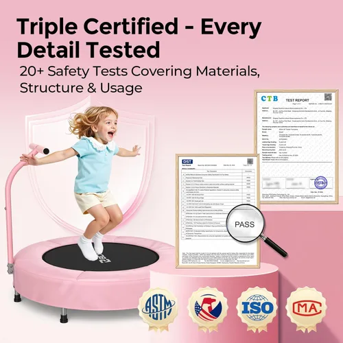 Miniatura 4 de BCAN SP1 36'' Toddler Trampoline, ASTM Certified - Kids Trampoline for Ages 1-6, Foam Handle & Safe Thickened Cover, Mini Trampolines for Kids