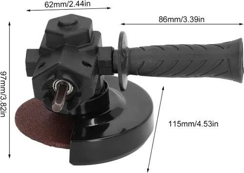 Miniatura 6 de Adaptador de amoladora de taladro a ángulo con mango, herramienta eléctrica de llave de disco de molienda para pulido de corte de plástico de metal