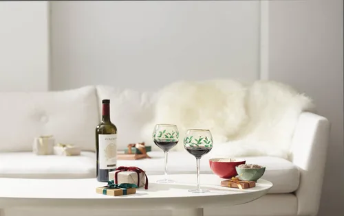 Miniatura 7 de Lenox Vasos altos con diseño navideño, copas para vino, Set de 4, 16 onzas, Transparente