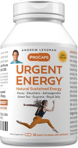 ANDREW LESSMAN Urgent Energy 30 cápsulas - Proporciona un medio seguro y saludable para mejorar los niveles de energía y sentimientos de bienestar,