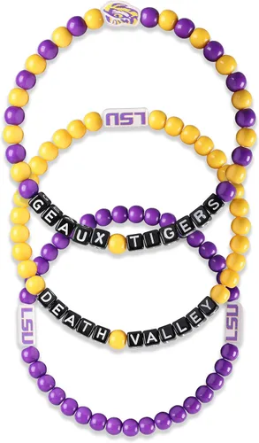 Miniatura 103 de FOCO NCAA unisex-adulto Paquete de 3 Pulseras de la Amistad con Cuentas con Logotipo de Equipo Universitario de la NCAA Oficialmente Licenciadas