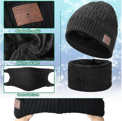 Miniatura 3 de Wireless Bluetooth Beanie Hat Set wWinter Cap, Unique Tech Birthday for Men Women Teenager Boy Gamer Worker