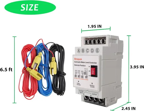 Miniatura 6 de DC 12V Controlador automático de nivel de agua Sensor de nivel de líquido Detector de bomba Interruptor de flotador Relé de control con detector