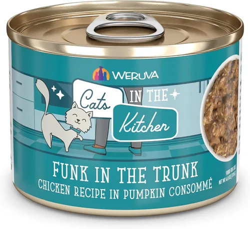 Miniatura 12 de Weruva Cats in The Kitchen, Kitty Gone Wild with Wild Salmon Au Jus - Alimento para gatos, lata de 6 onzas (paquete de 24)