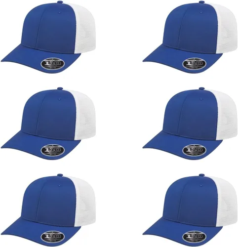 Miniatura 110 de Cap America i8502 Flexfit 110 Premium - Gorra de camionero de perfil medio con 6 paneles de malla trasera con protección UV y cierre ajustable Azul
