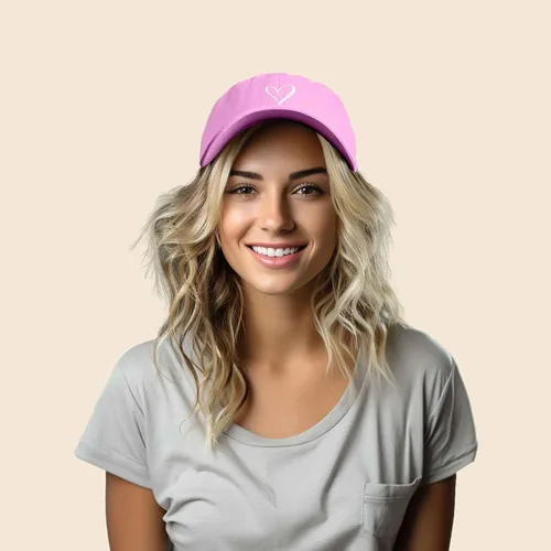 Miniatura 3 de Gorra de béisbol bordada con corazón dibujado a mano para mujer