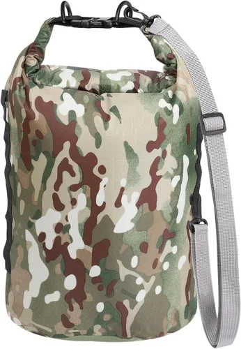Bolsas secas impermeables de camuflaje pequeñas y ligeras con correa para tabla de remo, kayak, pesca, camping, senderismo (10 L)