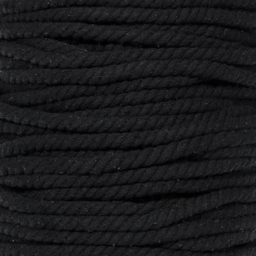 Miniatura 87 de Cuerda de algodón trenzado súper suave de 3 hebras (negro, 1 pulgada x 10 pies)