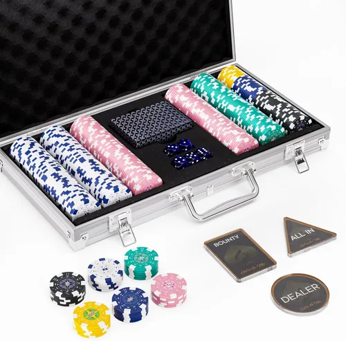 Miniatura 12 de Juego de 200 fichas de póquer para Texas Holdem, blackjack, torneos con estuche de aluminio, 2 barajas de cartas, botón de repartidor, botón de Rojo