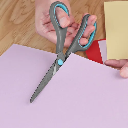 Miniatura 2 de Asdirne Tijeras de revestimiento de teflón, cuchillas de acero inoxidable, mango de agarre suave, adecuadas para hogares, oficinas y escuelas, todo