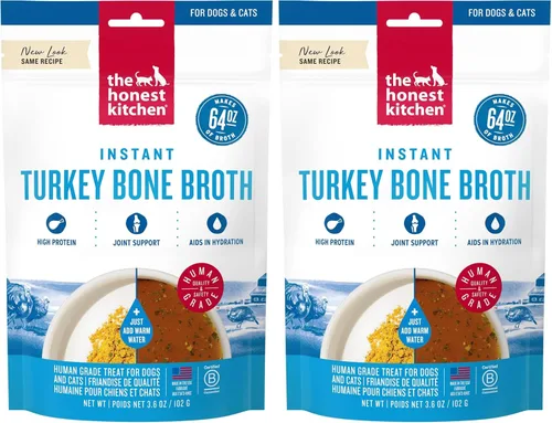 Miniatura 10 de The Honest Kitchen Potenciadores diarios de grado humano: caldo instantáneo de hueso de pavo con cúrcuma, 3.6 onzas