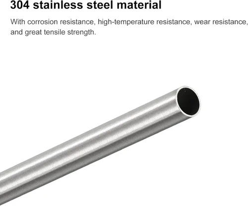 Miniatura 4 de uxcell Tubo capilar de acero inoxidable 304, OD 0.256 in x 0.008 in pared gruesa 9.843 in longitud tubo de metal para maquinaria industrial, 3 unids