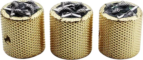 Miniatura 2 de Guyker - Perillas de control de potenciómetro de guitarra bajo con eje de 6 mm - 3 piezas de aleación de zinc de velocidad, tono y volumen