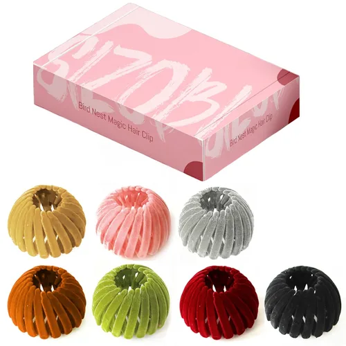 Miniatura 11 de Pinza de pelo mágica de nido de pájaro, accesorio para hacer moños, para cabello grueso y fino, 4 Negro