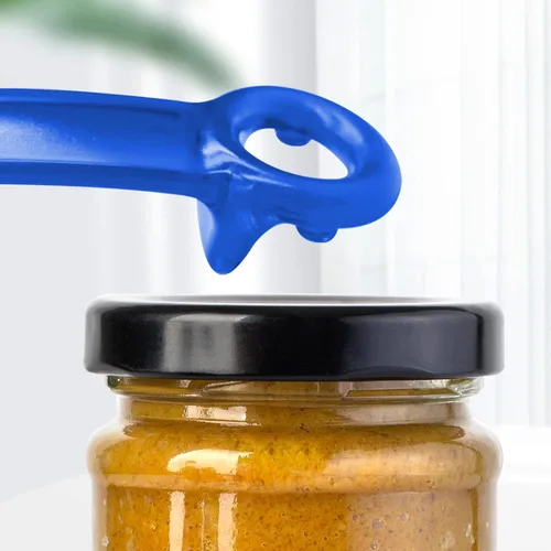 Miniatura 4 de 1 paquete de abridor de tarros con llave de tarro azul, el original fácil uso por cualquier persona (transparente)