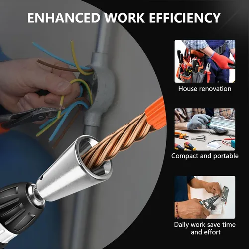 Miniatura 2 de Herramienta de torsión de alambre para taladro, herramienta de torsión de conector de alambre de acero inoxidable, accesorio de taladro eléctrico