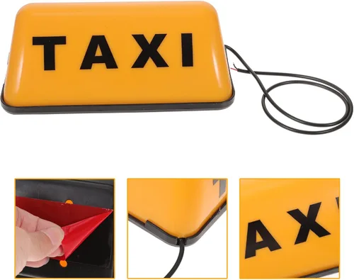 Miniatura 8 de Uonlytech Señal iluminada del techo del taxi de la luz del taxi de la cabina llevó la luz del taxi de la base