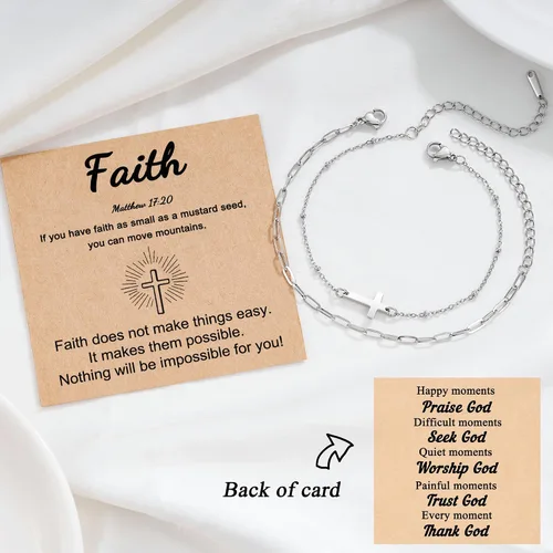 Miniatura 6 de Tarsus Pulsera de cruz para mujeres y hombres, regalos religiosos para mujeres y hombres, regalos cristianos para mujeres, amigos, familia