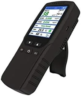 Miniatura 2 de ATO Monitor de calidad de aire portátil, detector múltiple PM2.5/PM1.0/PM10, AQI, tormaldehído (HCHO), TVOC, temperatura y humedad, probador de alta