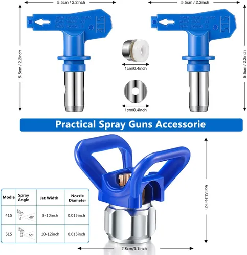 Miniatura 3 de Boquilla de pistola pulverizadora de pintura sin aire, 3 puntas de pulverización, boquilla protectora, reemplazo del asiento para boquilla