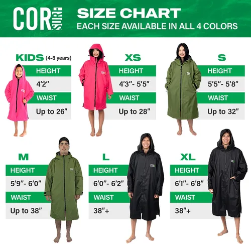 Miniatura 18 de COR Surf Swim Parka for Youth and Adults Heavy-Duty Weatherproof Swimming Jacket with Size Options for Men, Women and Kids