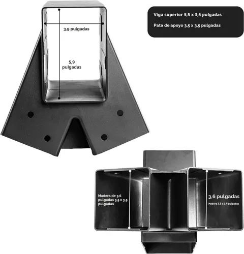 Miniatura 8 de ABUSA - Juego de soportes para columpios resistentes que incluye 2 soportes de columpio en forma de A negros, 2 asientos de columpio y 4 colgadores