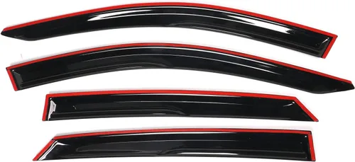 Miniatura 4 de IKON MOTORSPORTS, Viseras de ventana compatibles con Hyundai Elantra Sedan 2021-2023, 4 viseras de ventana, deflector de protección contra